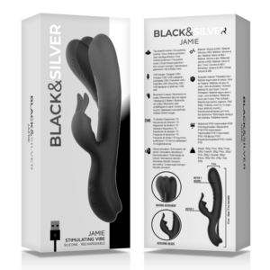 Black&silver-Jamie Rabbit Stimolatore Silicone Ricaricabile 9 Black&silver-Jamie Rabbit Stimolatore Silicone Ricaricabile — BLACK&SILVER · Vibratori (imaginea 3)