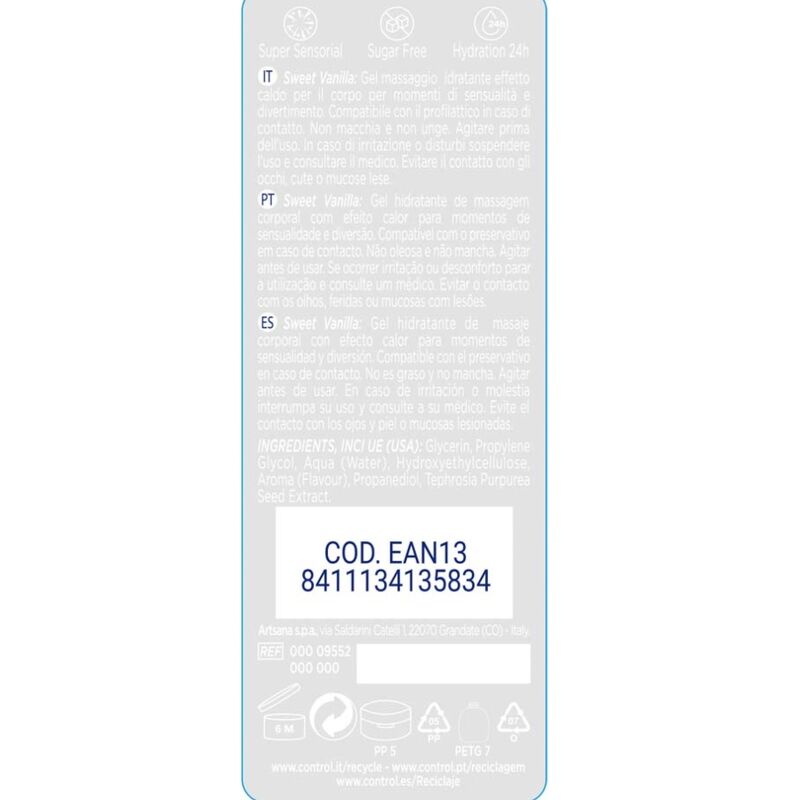 Control Lubes-2 En 1 Massaggio e piacere Dolcezza Madagascar 200 Ml · Massaggio erotico (immagine 2)