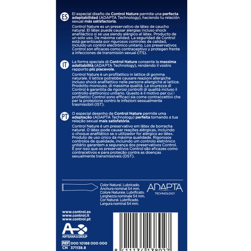 Control Condoms-Adatta Nature Preservativi 6 Pezzi-Lattice 2 Control Condoms-Adatta Nature Preservativi 6 Pezzi-Lattice · Preservativi (imaginea 2)