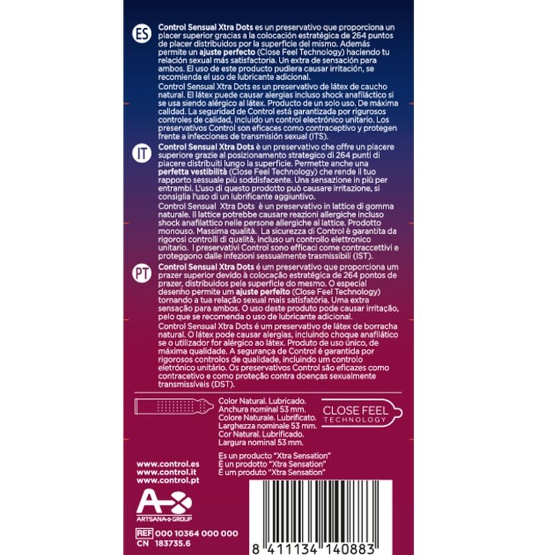 Control Condoms-Xtra Dots 12 Uds 2 Control Condoms-Xtra Dots 12 Uds · Preservativi (imaginea 2)