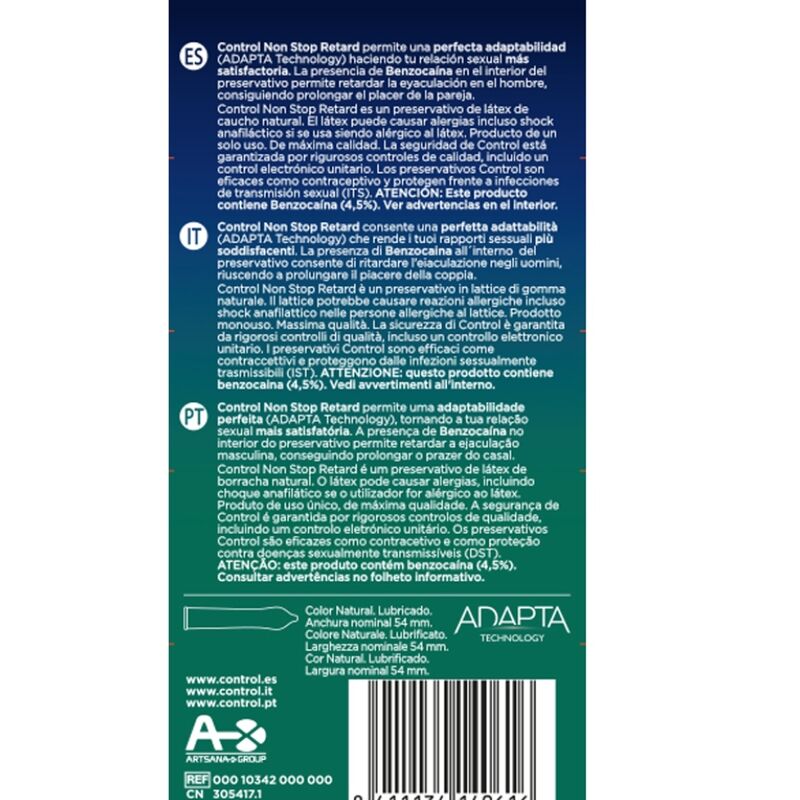 Control Condoms-Non Stop Ritardo Preservativi 12 Pezzi · Preservativi (immagine 2)