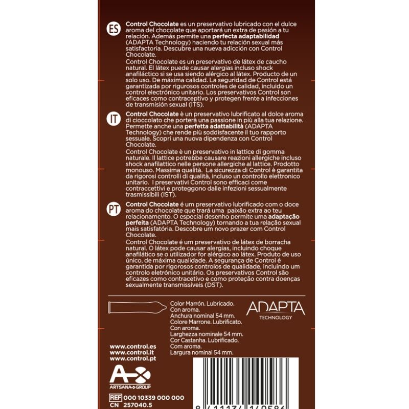 Control Condoms-Adatta Cioccolato Preservativo Sapore Cioccolato 2 Control Condoms-Adatta Cioccolato Preservativo Sapore Cioccolato · Preservativi (imaginea 2)