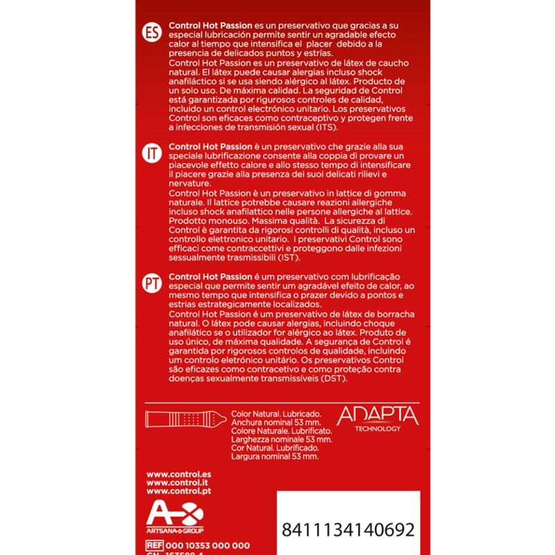 Control Condoms-Hot Passion Preservativi Effetto Riscaldatore 10 2 Control Condoms-Hot Passion Preservativi Effetto Riscaldatore 10 · Preservativi (imaginea 2)