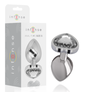 Intense Anal Toys-White Heart Plug anale in metallo, Taglia S 19 Intense Anal Toys-White Heart Plug anale in metallo, Taglia S