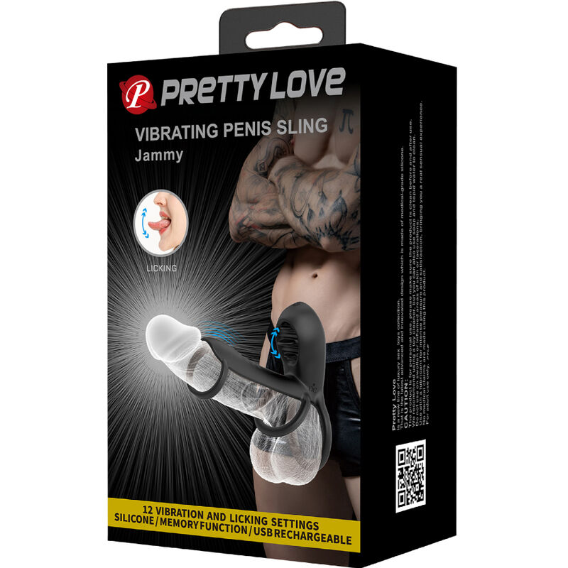 For Him-Jammy Fodera per Pene 12 Vibrazioni con Lingua — PRETTY LOVE · Anelli & Guaine per pene (imaginea 6)