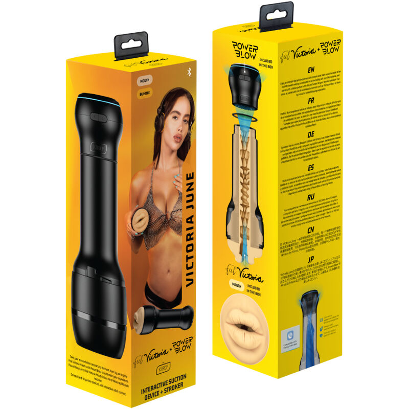 Kiiroo-Powerblow e Feelvictoria Mouth Stroker Set-Silicone, App