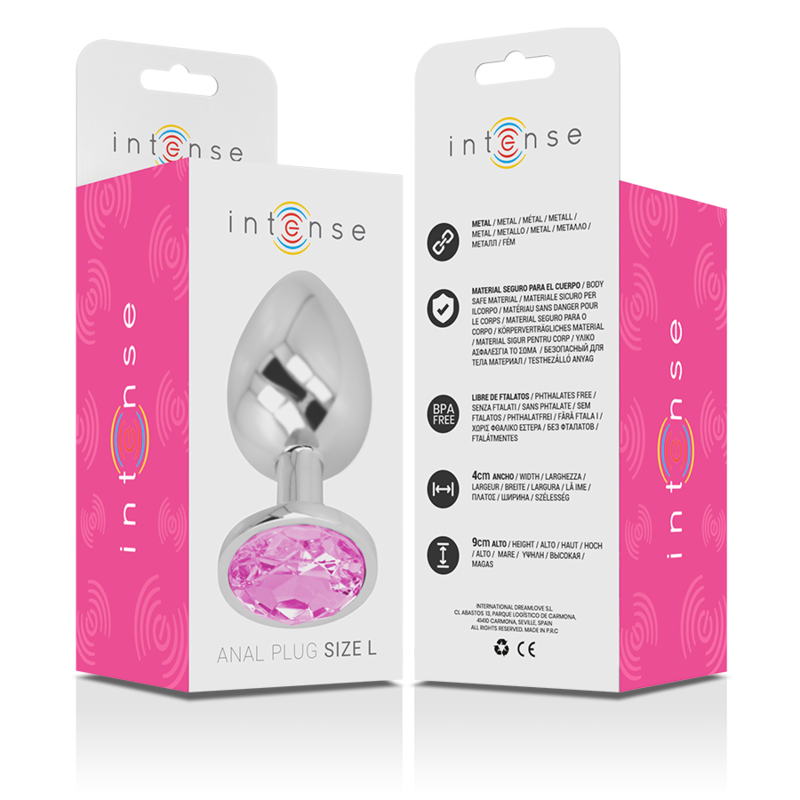 Intense Anal Toys-Plug anale in metallo Alluminio con cristallo Rosa · Accessori BDSM (imaginea 6)