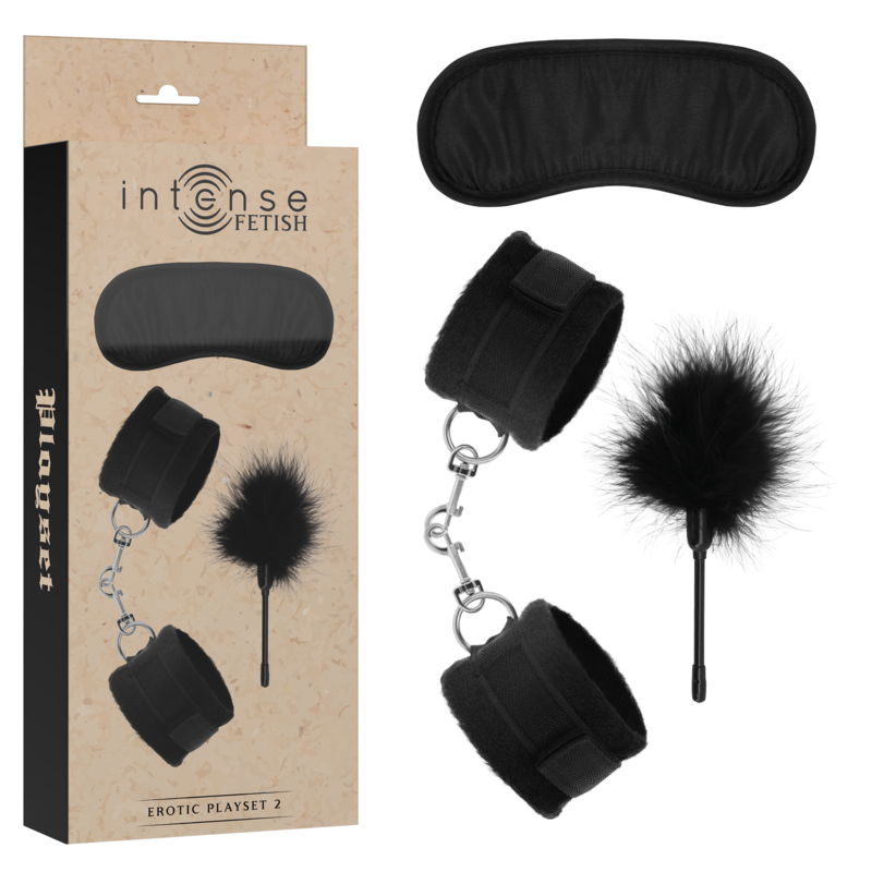 Intense Fetish-Set Erotico Playset 2 con Manette, Maschera per gli Occhi