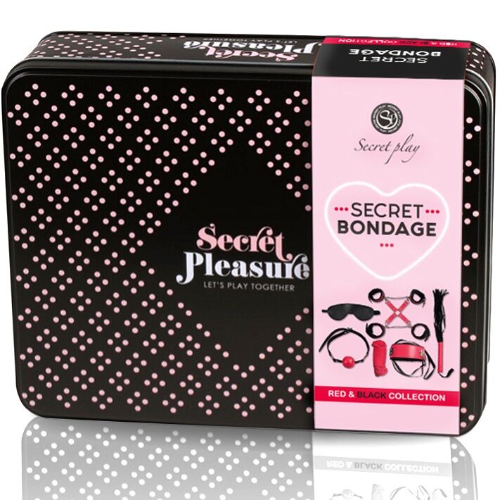 Secretplay 100% Fetish-Set Bdsm 6 Pezzi Red Collection-Pelle