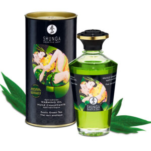Shunga Oils-Olio da massaggio commestibile con effetto riscaldante tè 419 Shunga Oils-Olio da massaggio commestibile con effetto riscaldante tè