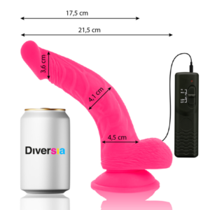Diversia-Dildo Vibrante Flessibile Rosa 21.5 cm - 4.5 cm-TPE · Vibratori (imaginea 2)