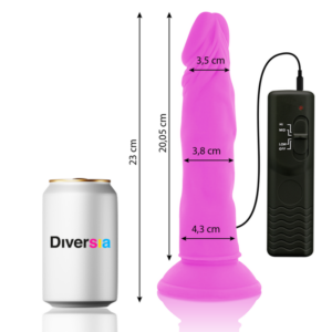 Diversia-Dildo Vibratore Flessibile Viola 23 cm -o- 4.3 cm-TPE · Vibratori (imaginea 4)
