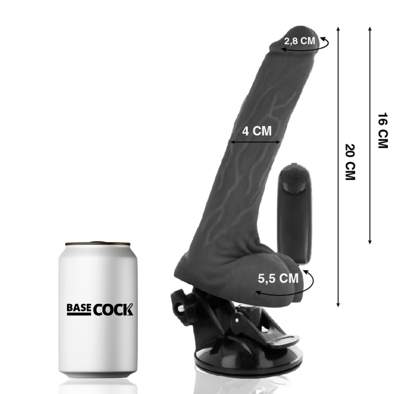 Basecock-Vibratore realistico con testicoli e telecomando da 20 cm · Vibratori (immagine 2)