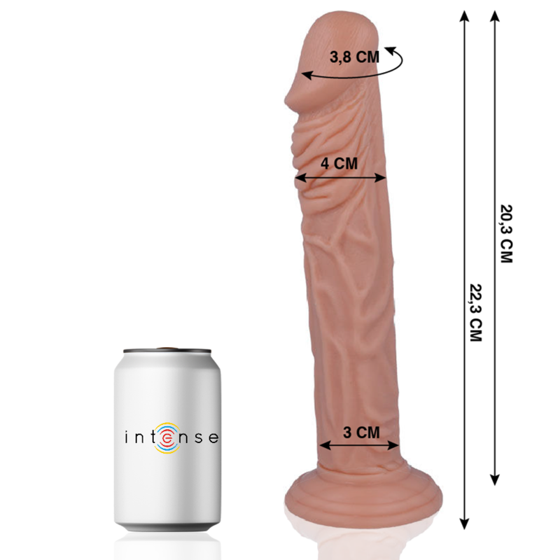 Mr. Intense Dildos-27 Dildo Realistico 22.3 Cm -o- 4 Cm-PVC, Ventosa
