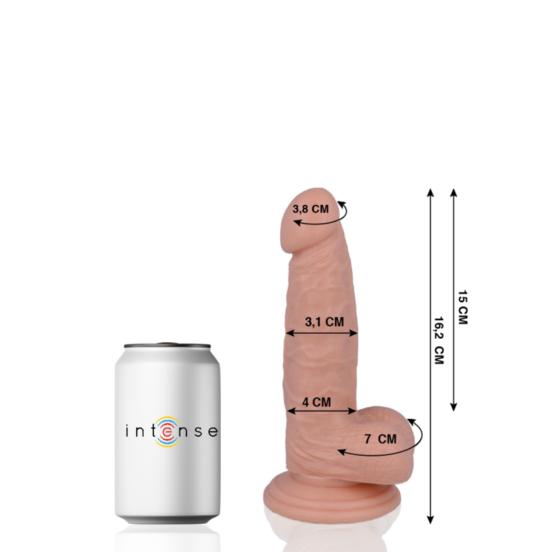 Mr. Intense Dildos-4 Dildo Realist 16.2 Cm -o- 3.1 Cm-PVC, Ventosa