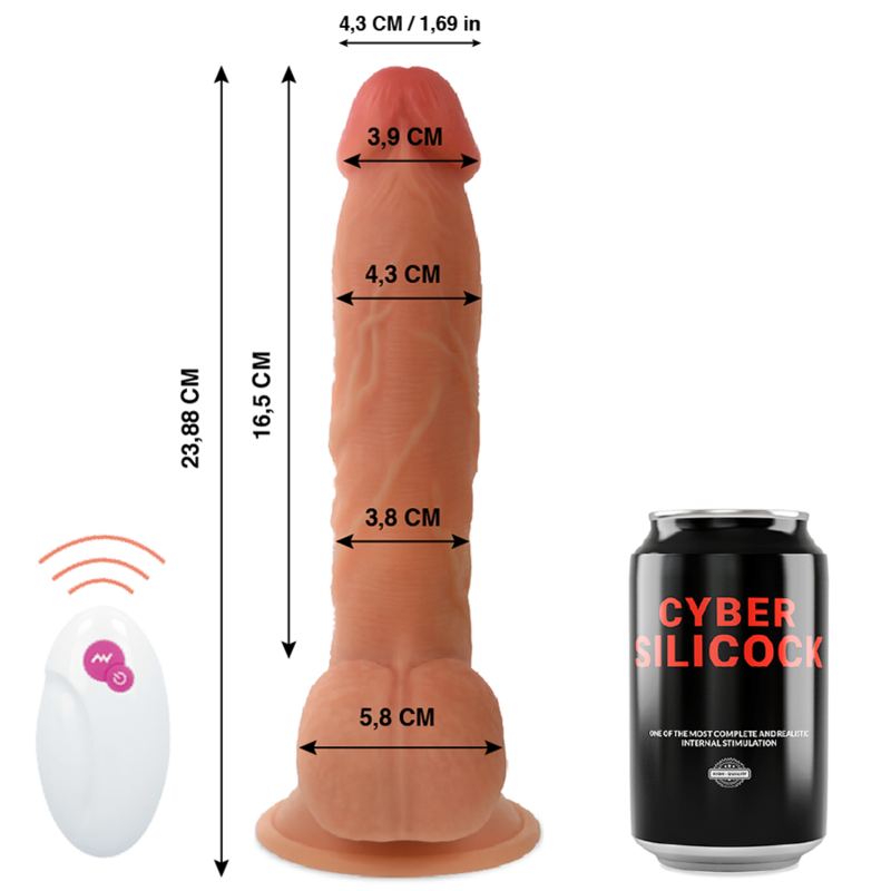 Cyber Silicock-Controllo remoto realistico Mr John 23.88 cm -o- 4.3 cm · Vibratori (imaginea 5)