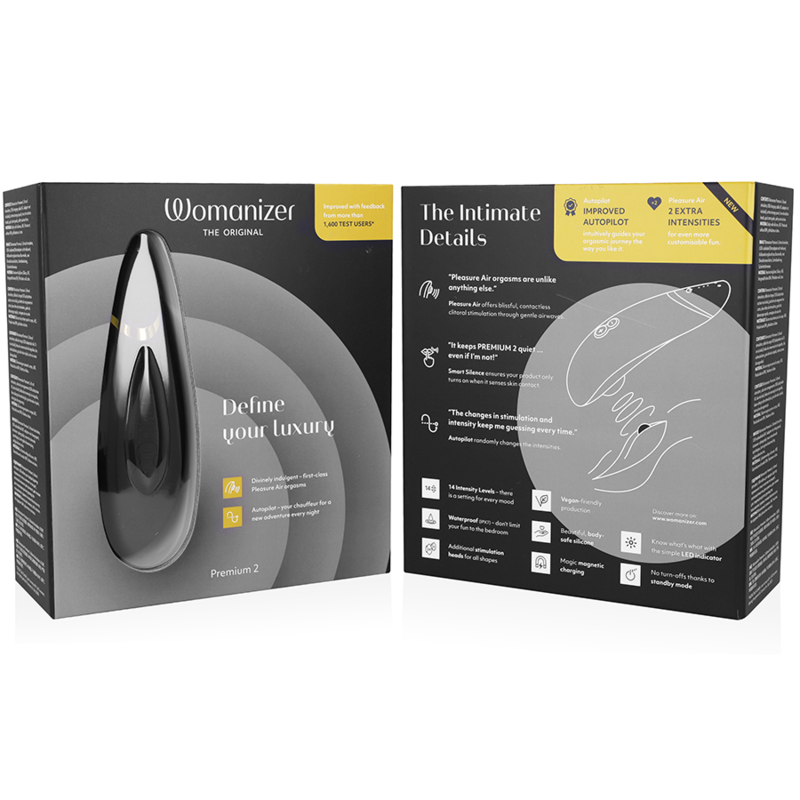 Womanizer-Premium 2 Stimolatore Clitorideo Nero-Silicone, 12 velocità · Vibratori (imaginea 4)
