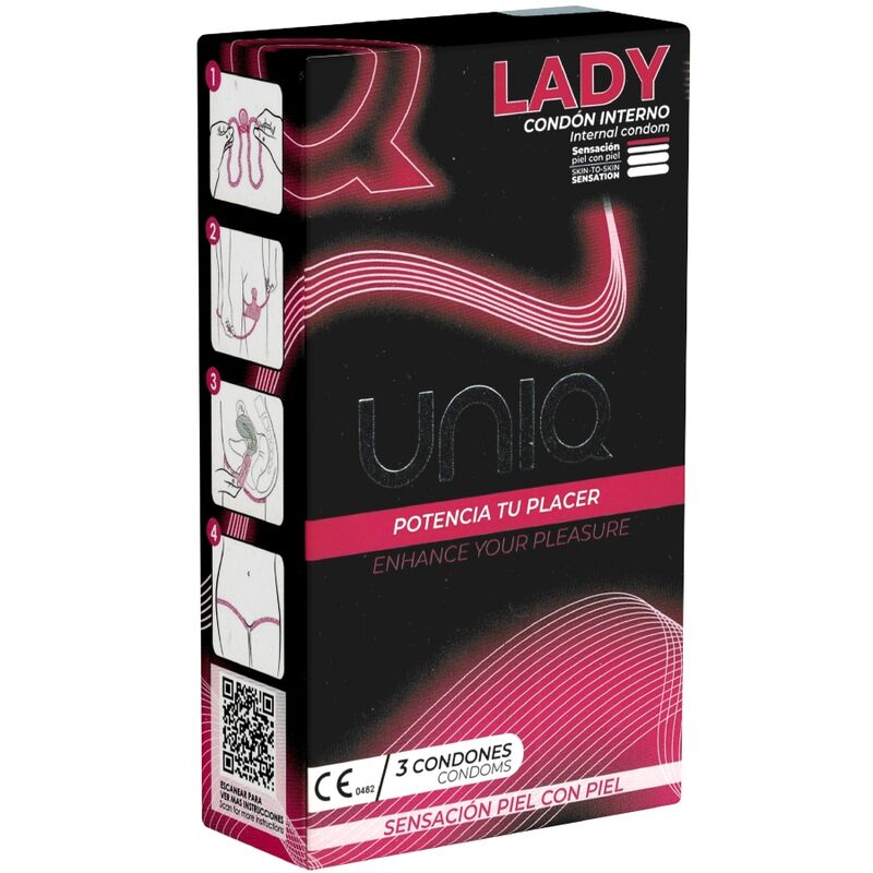 Uniq-Lady Condom preservativo femminile senza lattice con giarrettiera, 3 1 Uniq-Lady Condom preservativo femminile senza lattice con giarrettiera, 3 · Preservativi