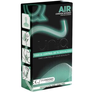 Uniq-Preservativo aria femminile senza lattice, 3 pezzi