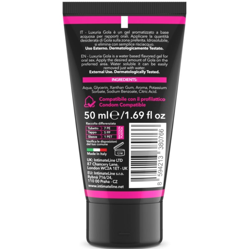 Intimateline Luxuria-Gel Orale per il Sesso Aroma Ciliegia 50 ml 2 Intimateline Luxuria-Gel Orale per il Sesso Aroma Ciliegia 50 ml · Sesso orale & Corpo (immagine 2)