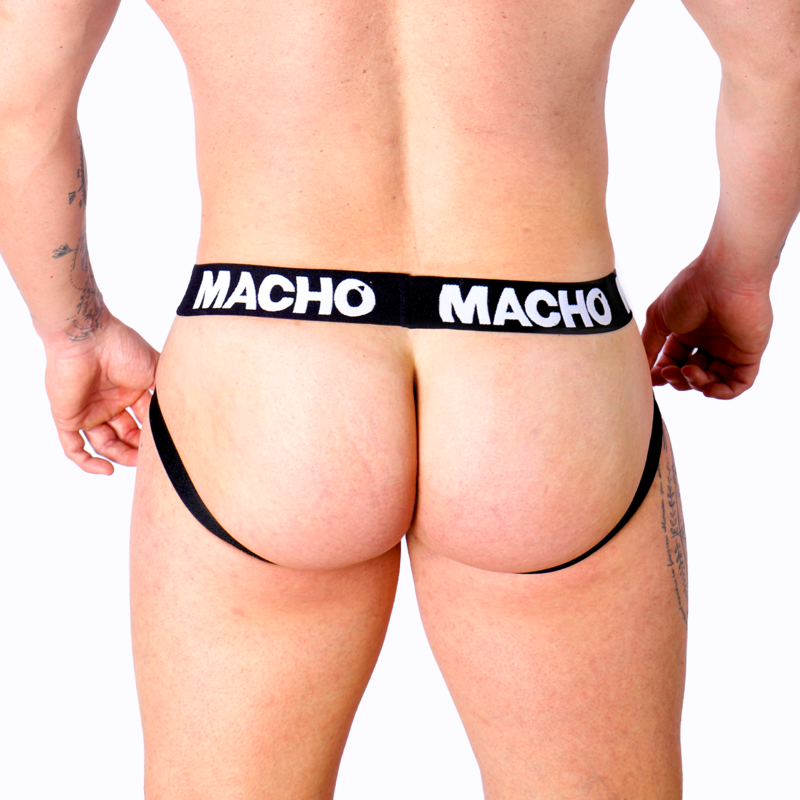 Macho Underwear-MX27GR Jock in pelle ecologica Grigio-Beige 3 Macho Underwear-MX27GR Jock in pelle ecologica Grigio-Beige · Intimo uomo (imaginea 4)