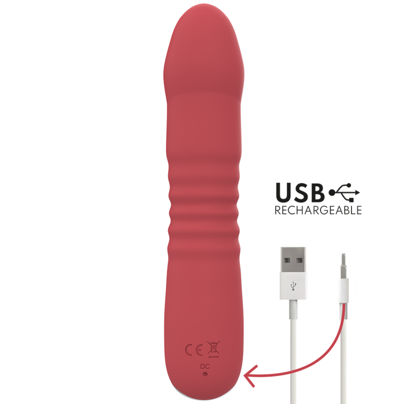 Intense High Tech-Giuni Up & Down 10 Vibrazioni Rosso-Silicone, 10 · Vibratori (imaginea 5)
