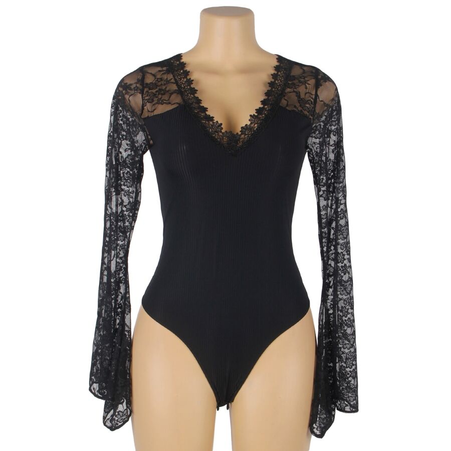 Subblime-Teddy in pizzo Trasparente con ricami floreali · Lingerie sexy donna (immagine 4)