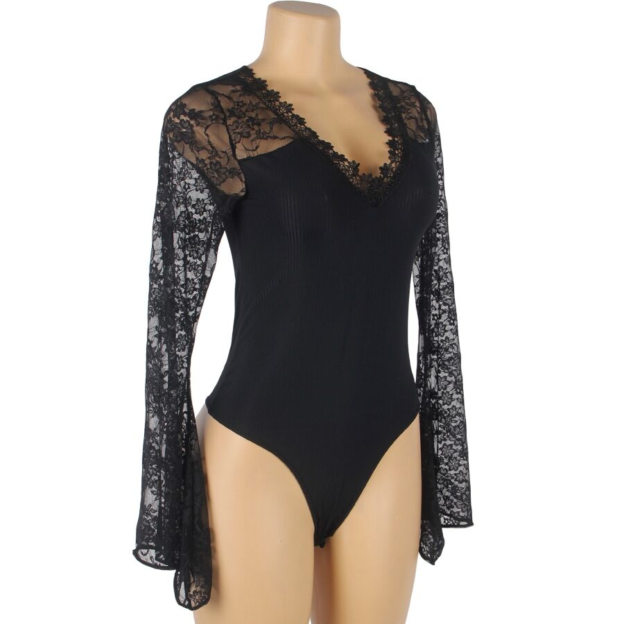 Subblime-Teddy in pizzo Trasparente con ricami floreali · Lingerie sexy donna (immagine 5)