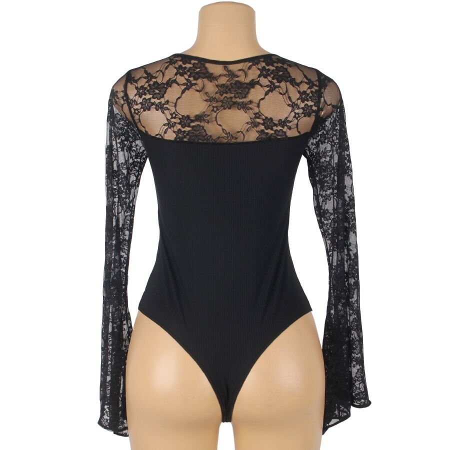Subblime-Teddy in pizzo Trasparente con ricami floreali · Lingerie sexy donna (immagine 6)