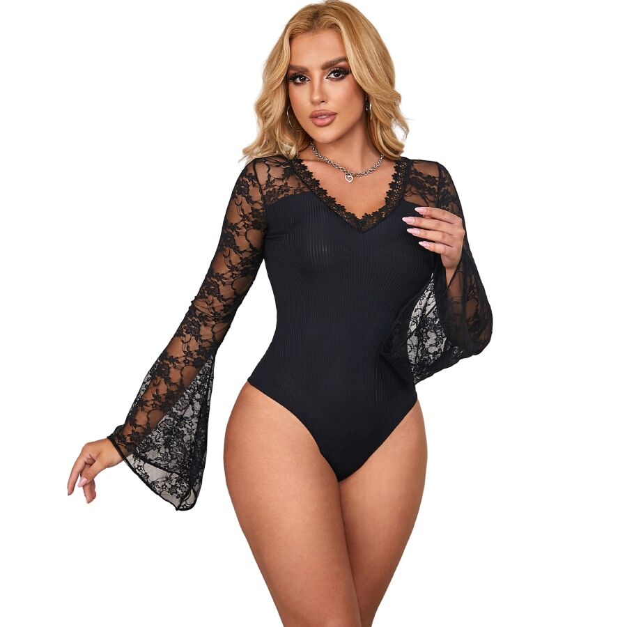 Subblime-Teddy in pizzo Trasparente con ricami floreali