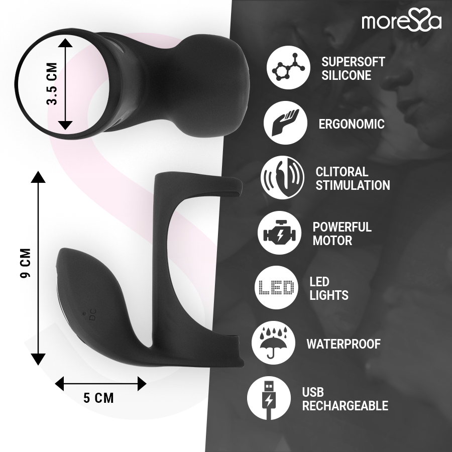 Moressa-Brandon Anello Vibratore con Guaina-Silicone, 7 velocità 3 Moressa-Brandon Anello Vibratore con Guaina-Silicone, 7 velocità · Anelli & Guaine per pene (imaginea 3)