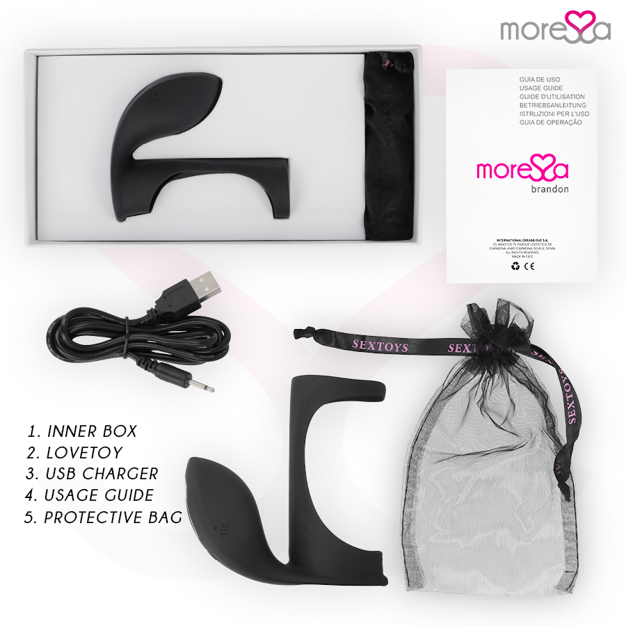 Moressa-Brandon Anello Vibratore con Guaina-Silicone, 7 velocità · Anelli & Guaine per pene (imaginea 5)