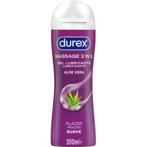 Durex Lubes-Gel da Massaggio 2 in 1 con Aloe Vera, Lubrificante 200 ml