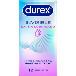 Durex Condoms-Preservativi Invisibili Extra Lubrificati, 12