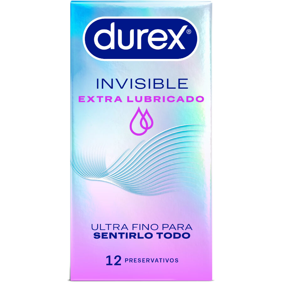 Durex Condoms-Preservativi Invisibili Extra Lubrificati, 12