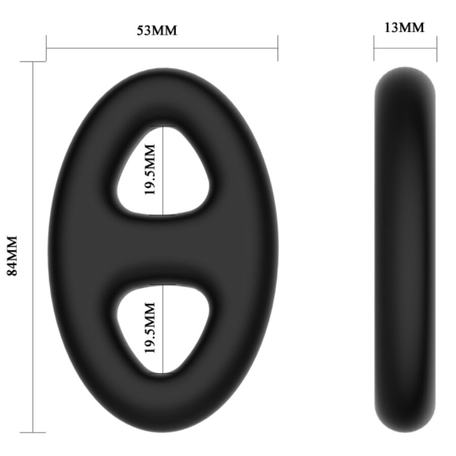 Crazy Bull-Doppio anello ovale Silicone-Waterproof 2 Crazy Bull-Doppio anello ovale Silicone-Waterproof · Anelli & Guaine per pene (imaginea 2)