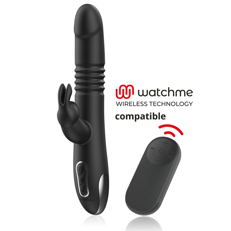 Black&silver-Kenji Up & Down Rabbit Vibratore + Telecomando