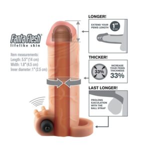 Fantasy X-tensioni-Estensione Vibrante Real Feel 2,5 cm — PIPEDREAMS · Anelli & Guaine per pene (imaginea 3)