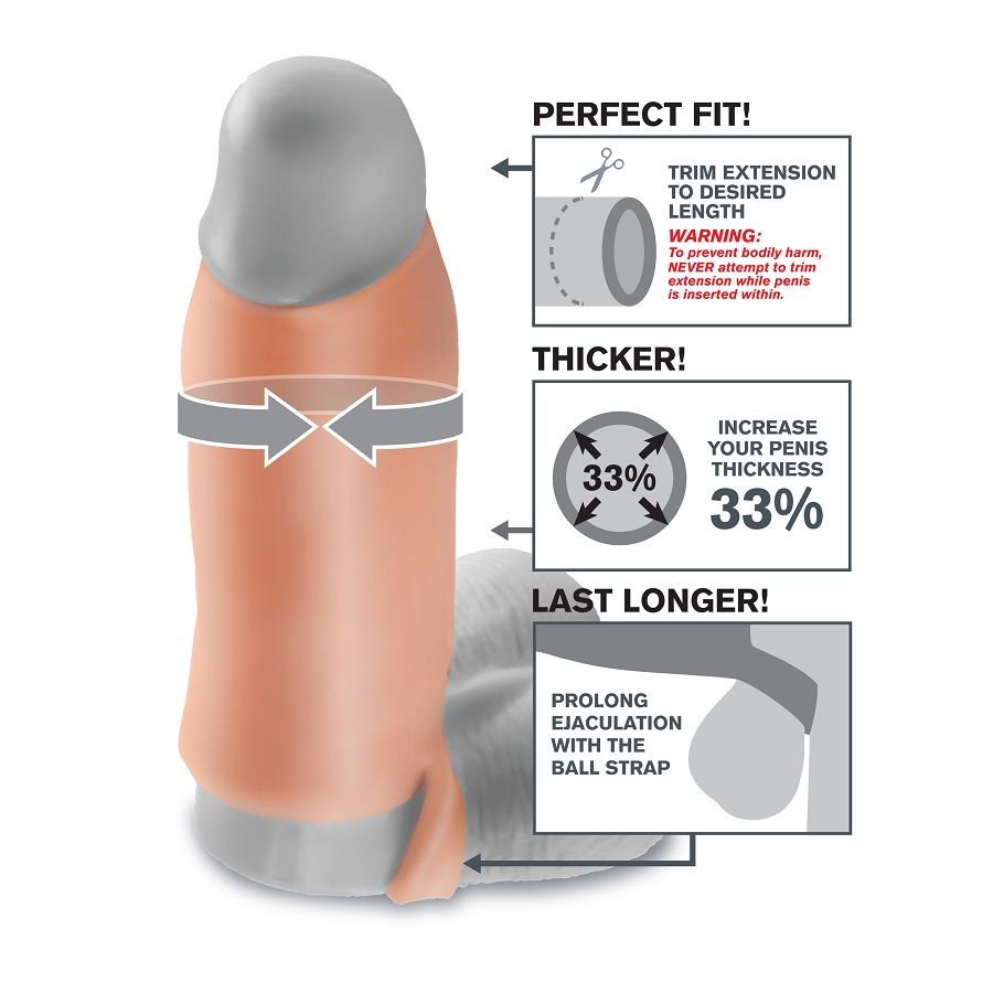 Fantasy X-tensioni-Extender Real Feel Xl — PIPEDREAMS · Anelli & Guaine per pene (immagine 3)
