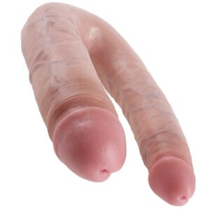 King Cock-A forma di U Large Double Trouble Flesh 17.8 cm — PIPEDREAMS · Dildo & Stimolatori (imaginea 5)