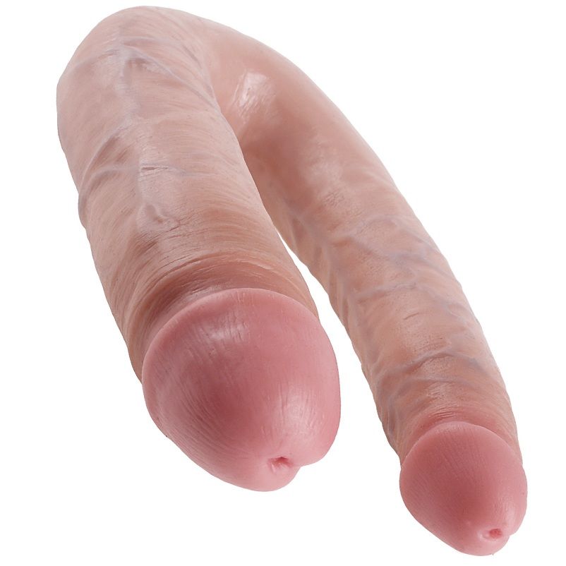 King Cock-A forma di U Large Double Trouble Flesh 17.8 cm — PIPEDREAMS · Dildo & Stimolatori (imaginea 5)