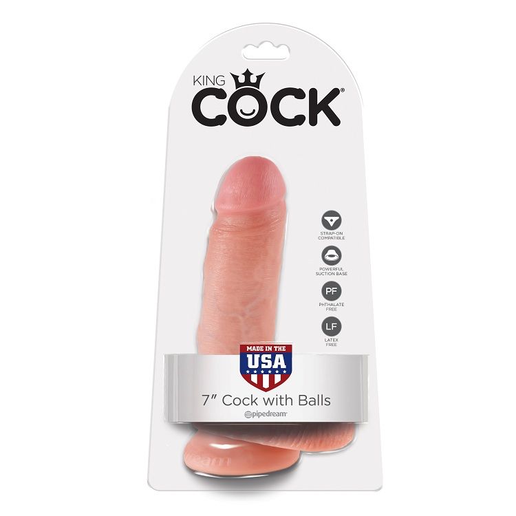King Cock-7 Dildo Flesh with Balls 17.8 Cm-Latex, Ventosa — PIPEDREAMS · Dildo & Stimolatori (immagine 2)