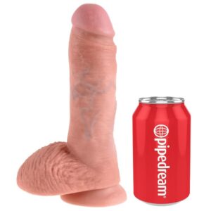 King Cock-Dildo 20,3 cm Flesh con testicoli-Ventosa