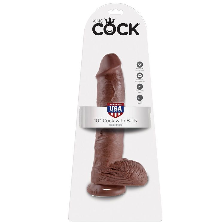 King Cock-Dildo 25.4 Cm, Marrone con Testicolo-Ventosa 4 King Cock-Dildo 25.4 Cm, Marrone con Testicolo-Ventosa — PIPEDREAMS · Dildo & Stimolatori (imaginea 4)