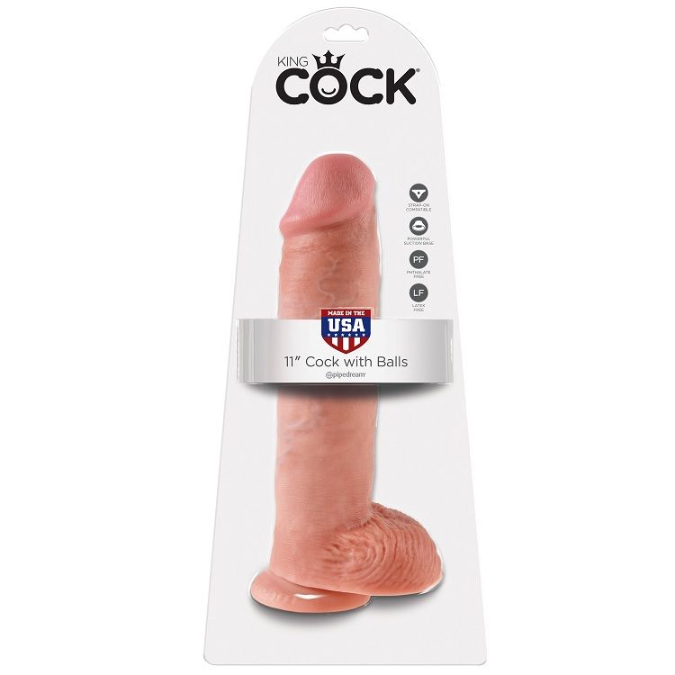 King Cock-11 Dildo Flesh con testicoli 28 Cm-Ventosa — PIPEDREAMS · Dildo & Stimolatori (immagine 2)