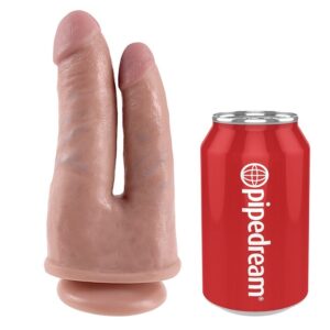 King Cock-Doppio penetratore Beige-Ventosa