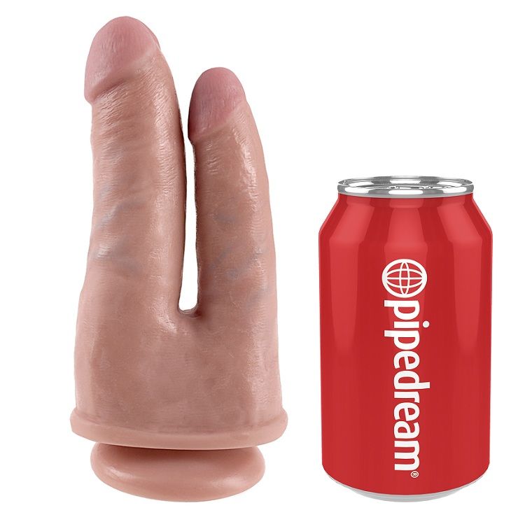 King Cock-Doppio penetratore Beige-Ventosa 1 King Cock-Doppio penetratore Beige-Ventosa — PIPEDREAMS · Dildo & Stimolatori