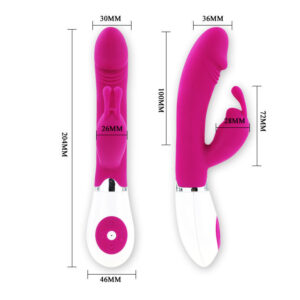High Tech-Vibratore Flirt con Rabbit Gene-Silicone, 12 velocità — PRETTY LOVE · Vibratori (imaginea 6)