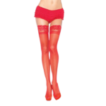Leg Avenue Hosiery-Calze rosse con pizzo autoadesivo · Lingerie sexy donna
