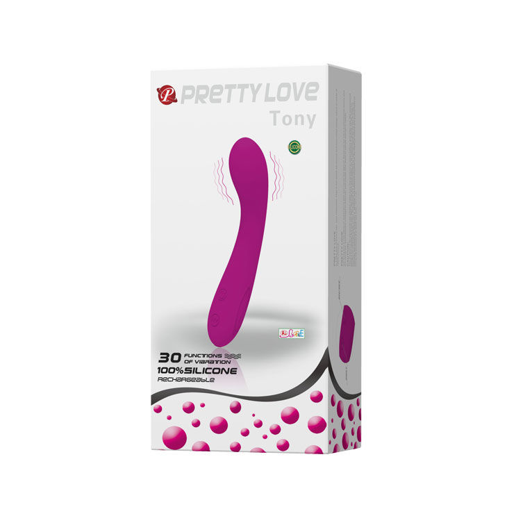 High Tech-Tony Massaggiatore Lilla-Silicone, 12 velocità, Ricaricabile, USB — PRETTY LOVE · Vibratori (imaginea 9)